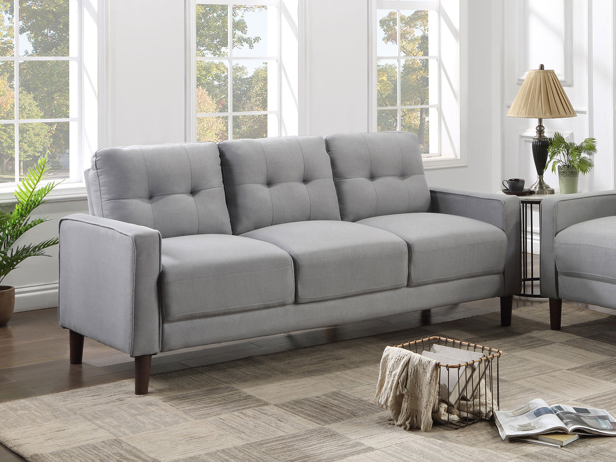 Bowen - Upholstered Track Arm Tufted Sofa - Gray