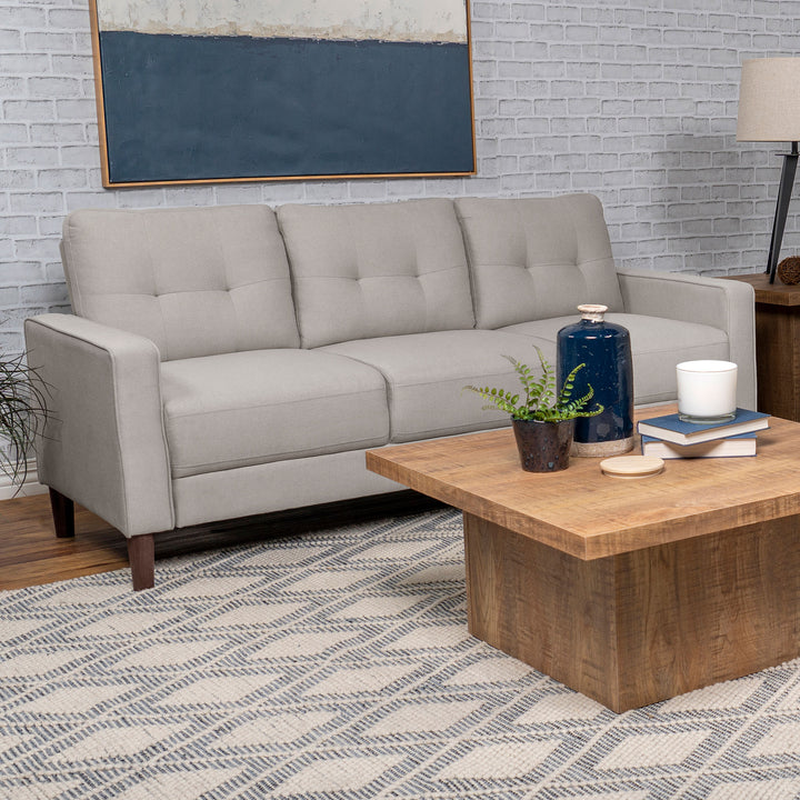 Bowen - Upholstered Track Arm Tufted Sofa - Beige
