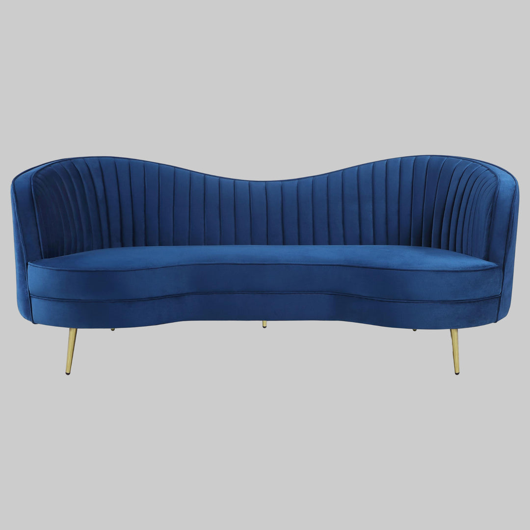Coaster Furniture 506861 Sophia Upholstered Channel Tufted Sofa Blue