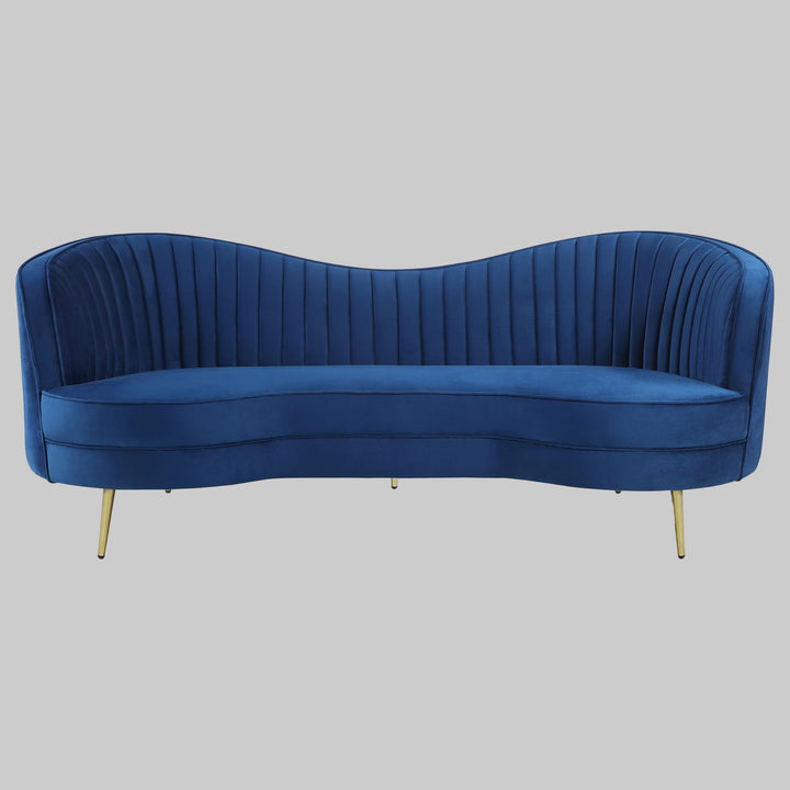 Coaster Furniture 506861 Sophia Upholstered Channel Tufted Sofa Blue