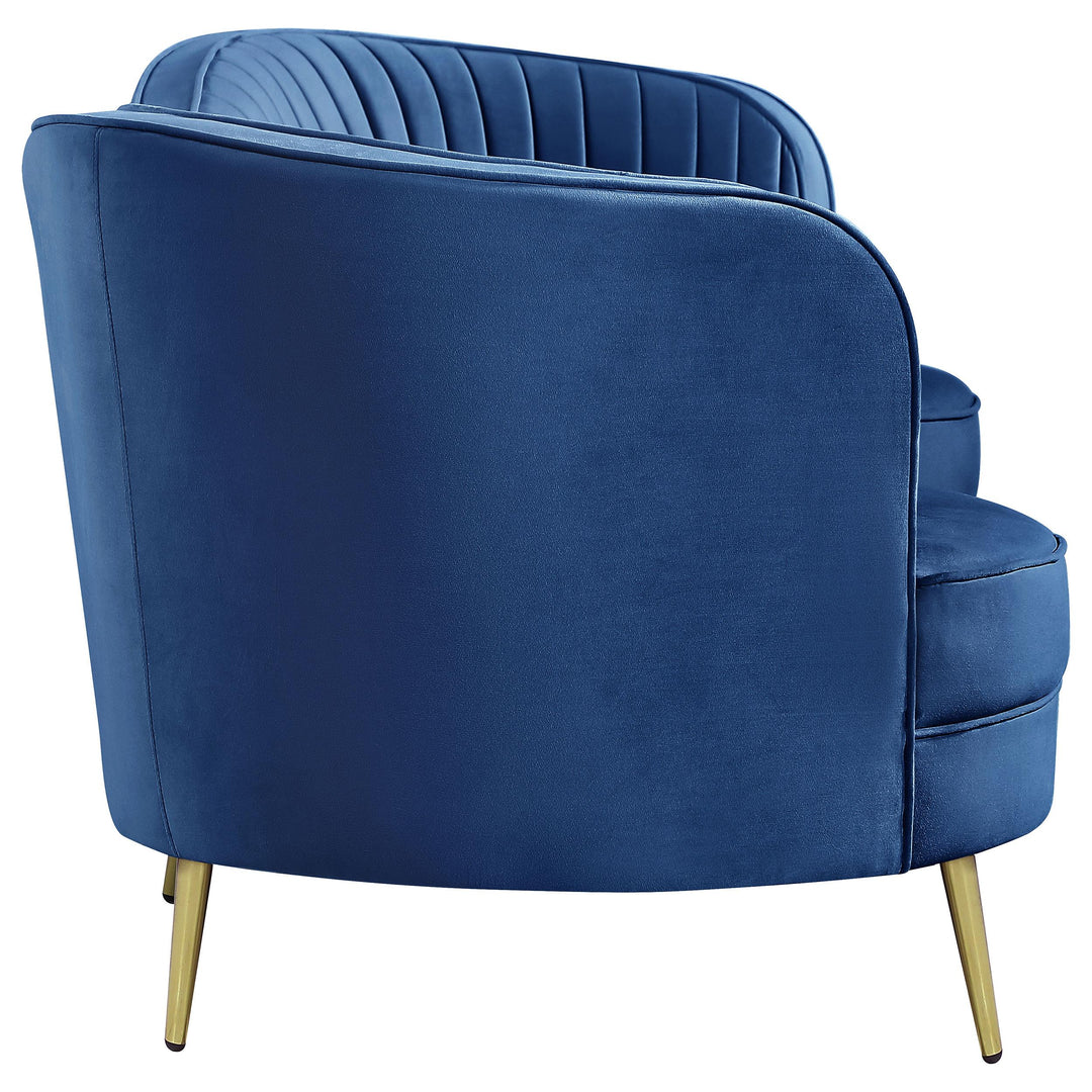 Coaster Furniture 506861 Sophia Upholstered Channel Tufted Sofa Blue