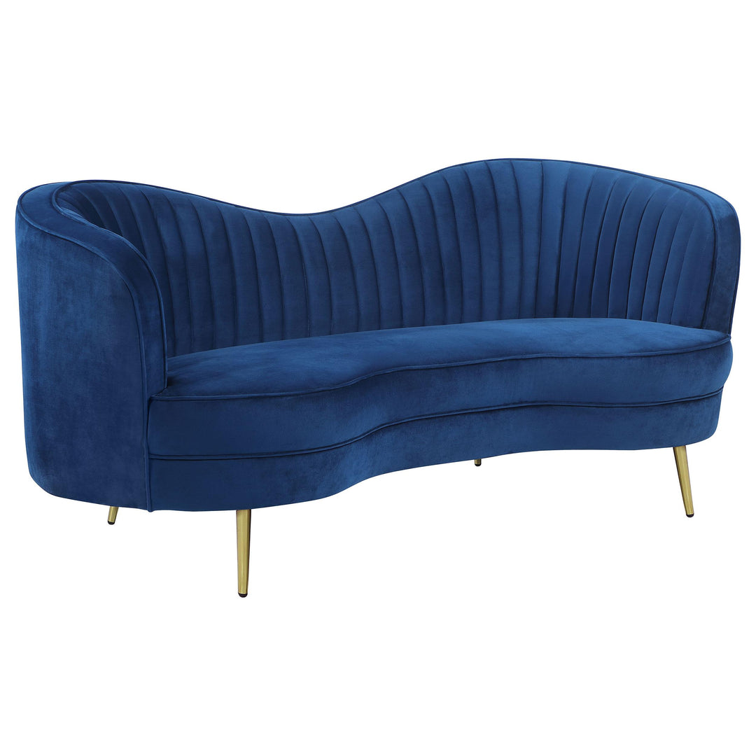 Coaster Furniture 506862 Sophia Upholstered Channel Tufted Loveseat Blue