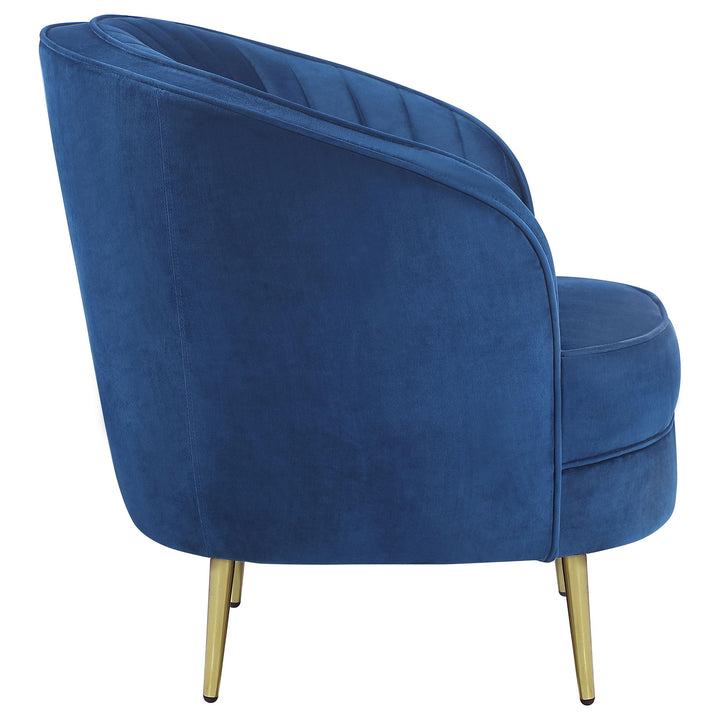 Coaster Furniture 506863 Sophia Upholstered Channel Tufted Barrel Accent Chair Blue