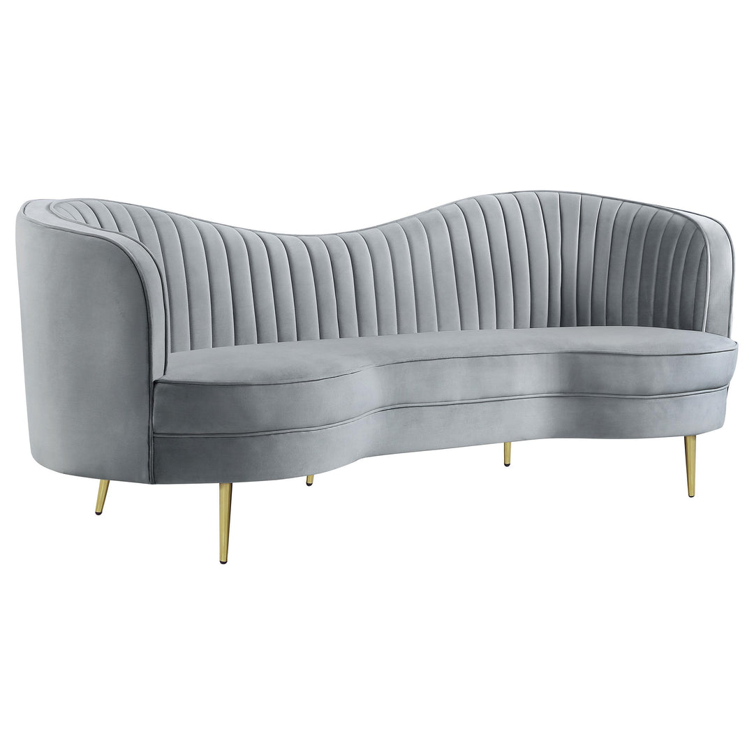 Coaster Furniture 506864 Sophia Upholstered Channel Tufted Sofa Grey