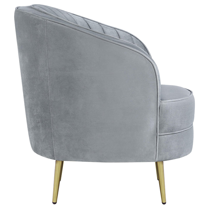 Coaster Furniture 506866 Sophia Upholstered Channel Tufted Barrel Accent Chair Grey