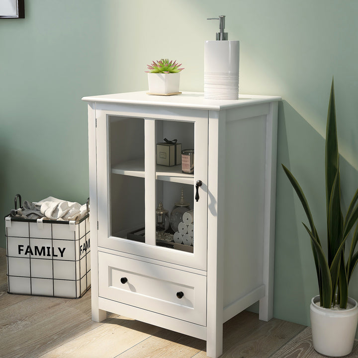 buffet-storage-cabinet-with-single-glass-doors-and-unique-bell-handle