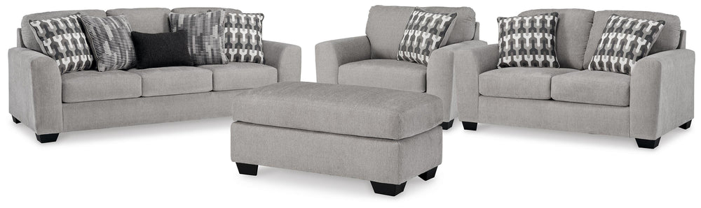 Avenal Park Sofa, Loveseat, Oversized Chair and Ottoman - Flannel (1)