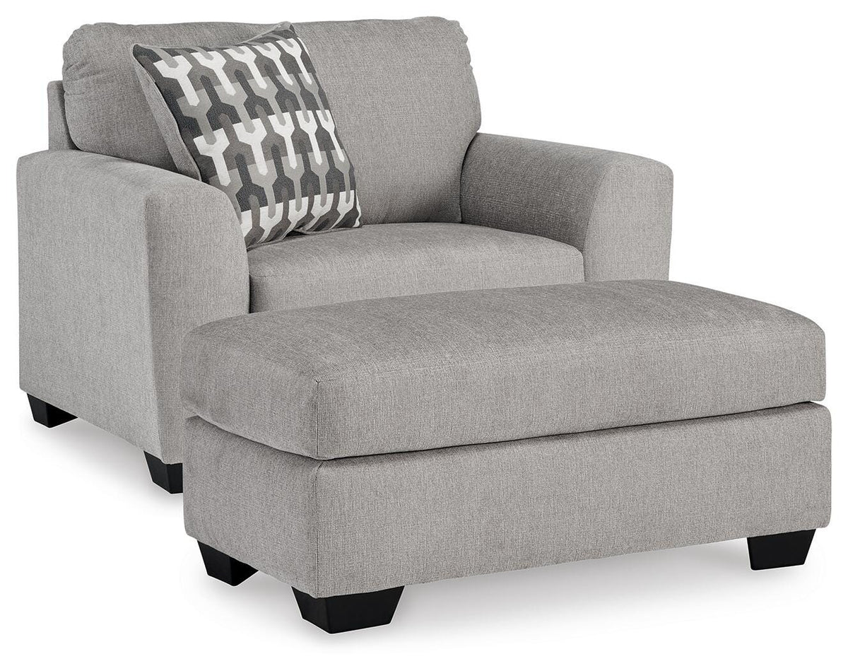 Avenal Park Oversized Chair and Ottoman - Flannel (1)