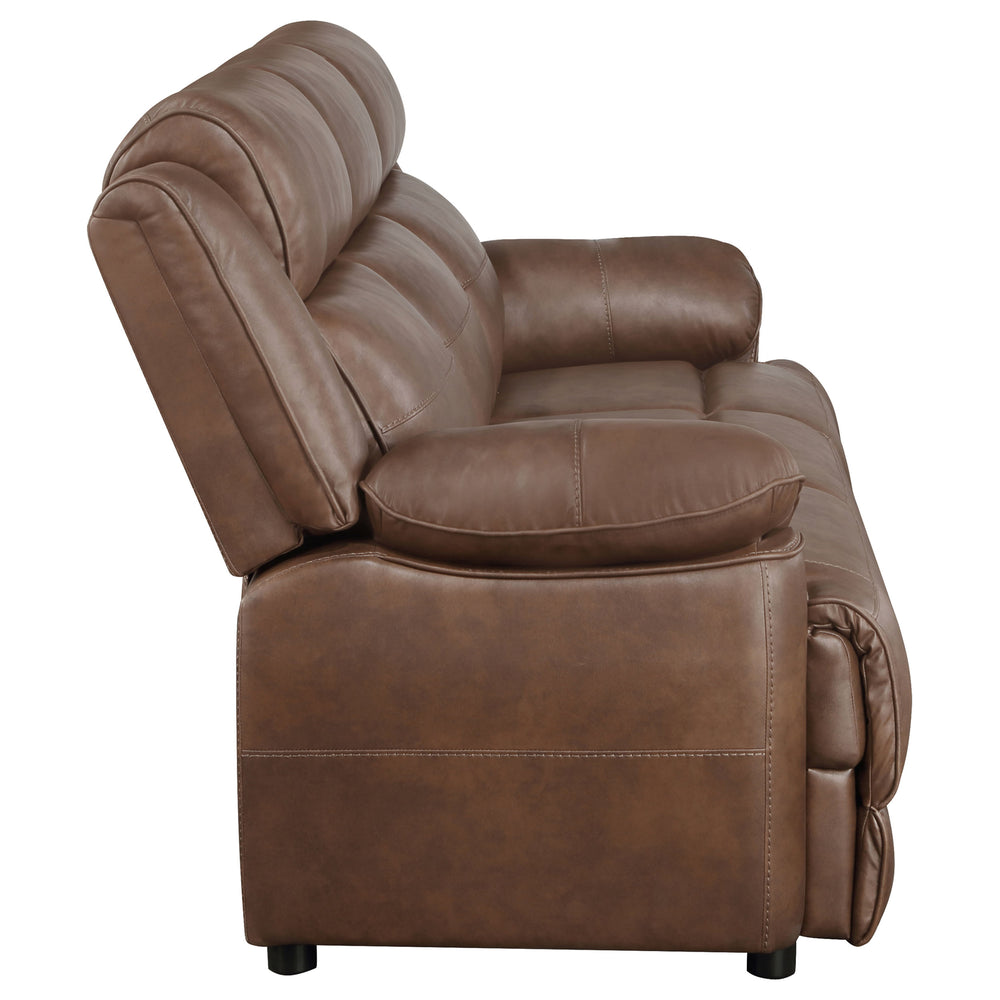 Ellington - Upholstered Padded Arm Sofa - Dark Brown