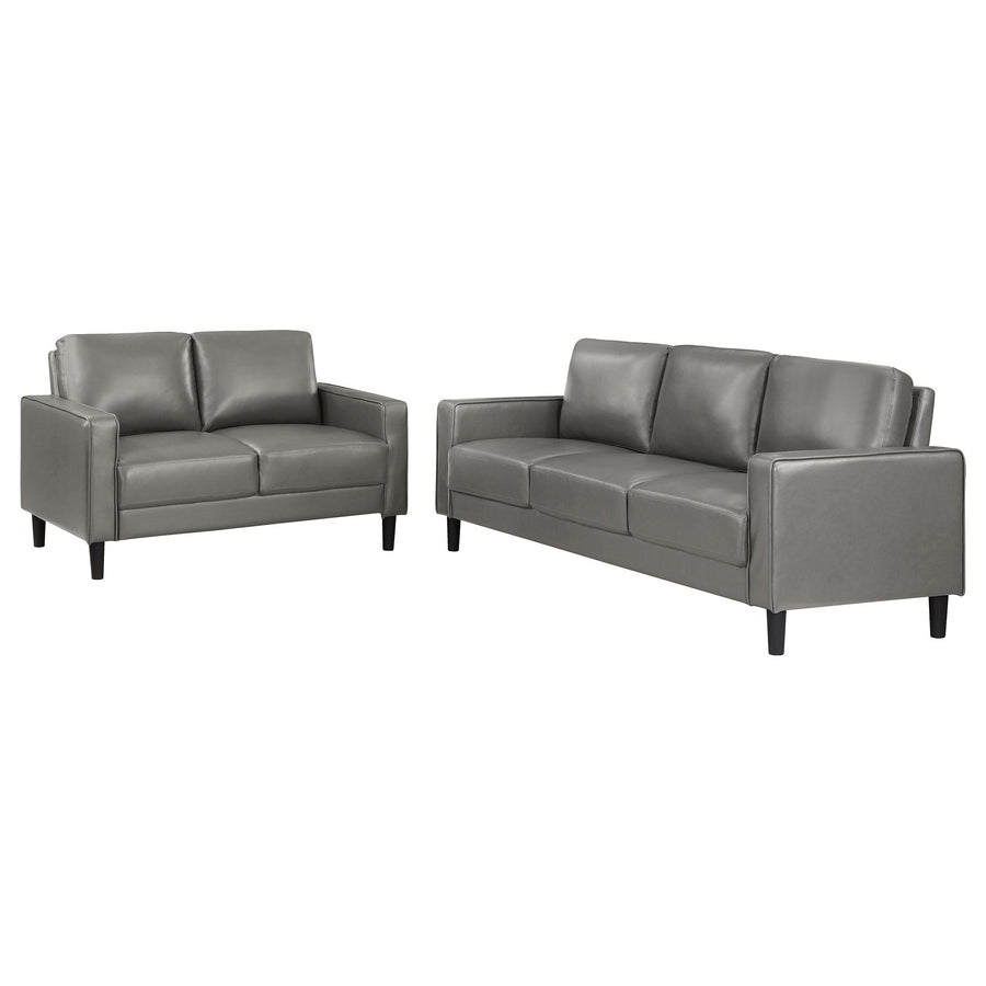 Coaster Furniture 508365-S2 Ruth 2-Piece Upholstered Track Arm Sofa Set Grey