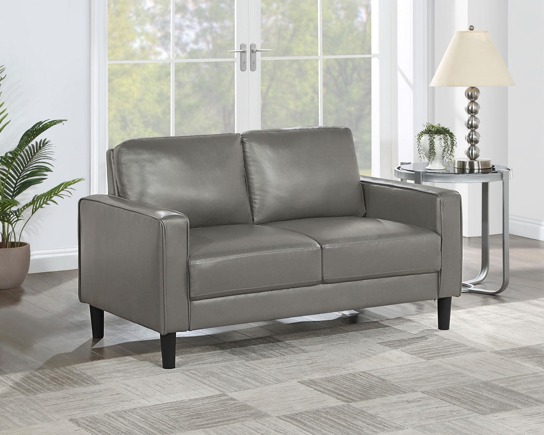 Coaster Furniture 508366 Ruth Upholstered Track Arm Loveseat Grey