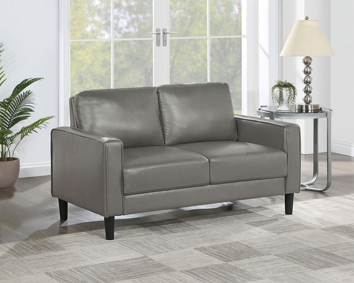 Coaster Furniture 508366 Ruth Upholstered Track Arm Loveseat Grey