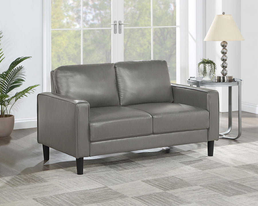 Coaster Furniture 508366 Ruth Upholstered Track Arm Loveseat Grey