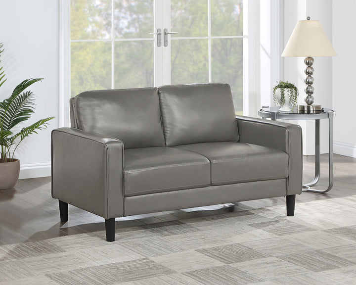 Ruth - Upholstered Track Arm Loveseat - Gray