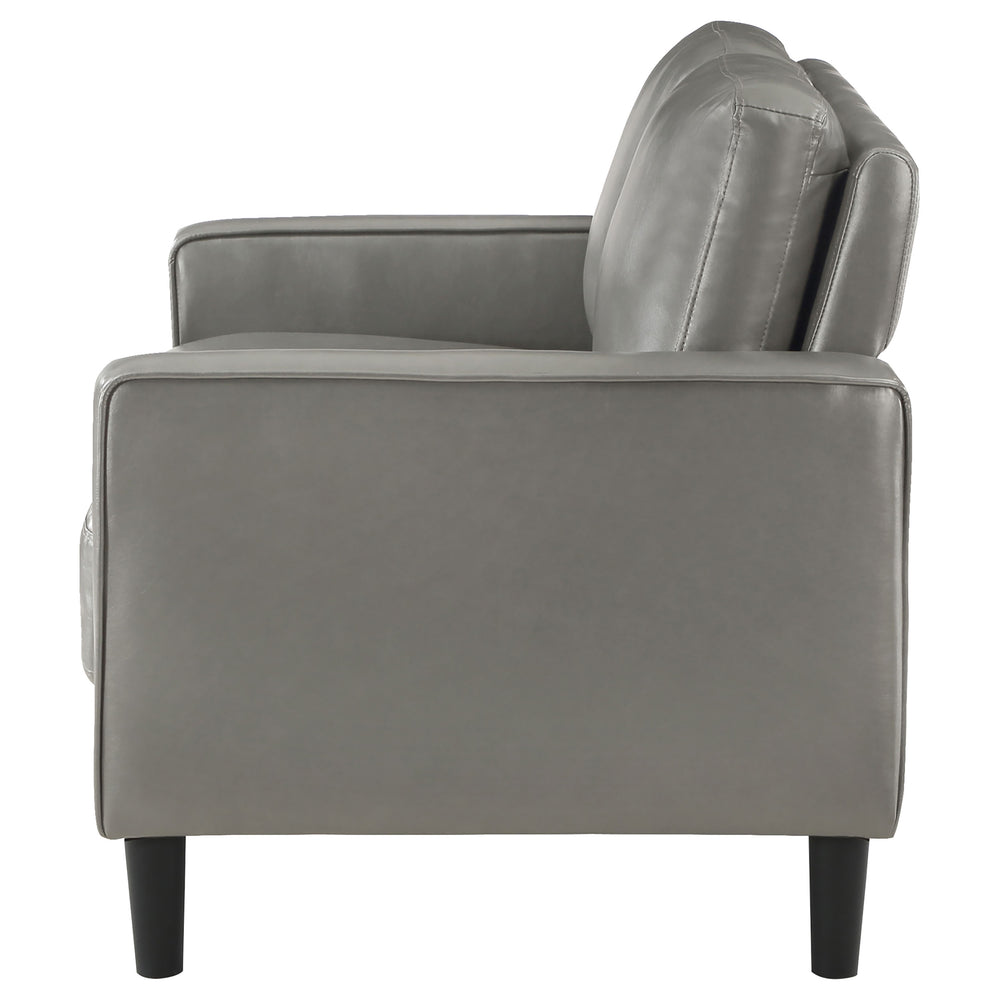 Ruth - Upholstered Track Arm Loveseat - Gray