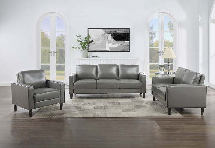 Ruth - Upholstered Track Arm Loveseat - Gray