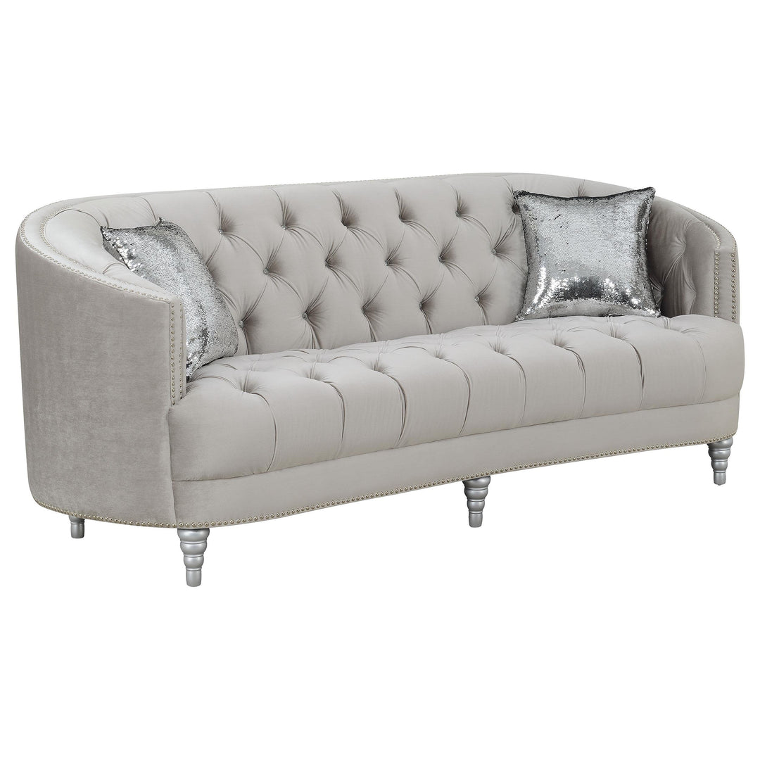 Coaster Furniture 508461 Avonlea Upholstered Sloped Arm Sofa Grey Velvet