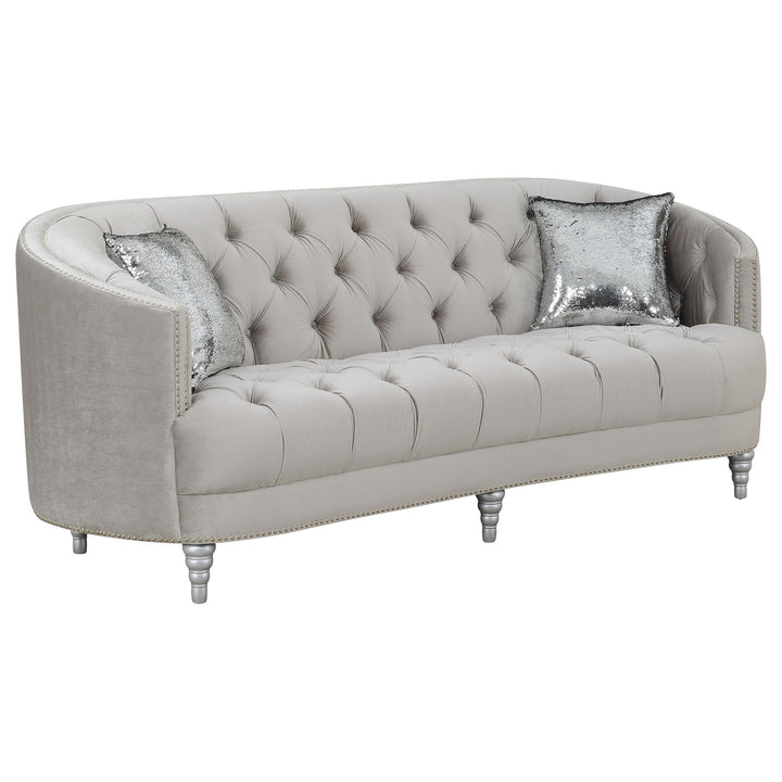 Coaster Furniture 508461 Avonlea Upholstered Sloped Arm Sofa Grey Velvet