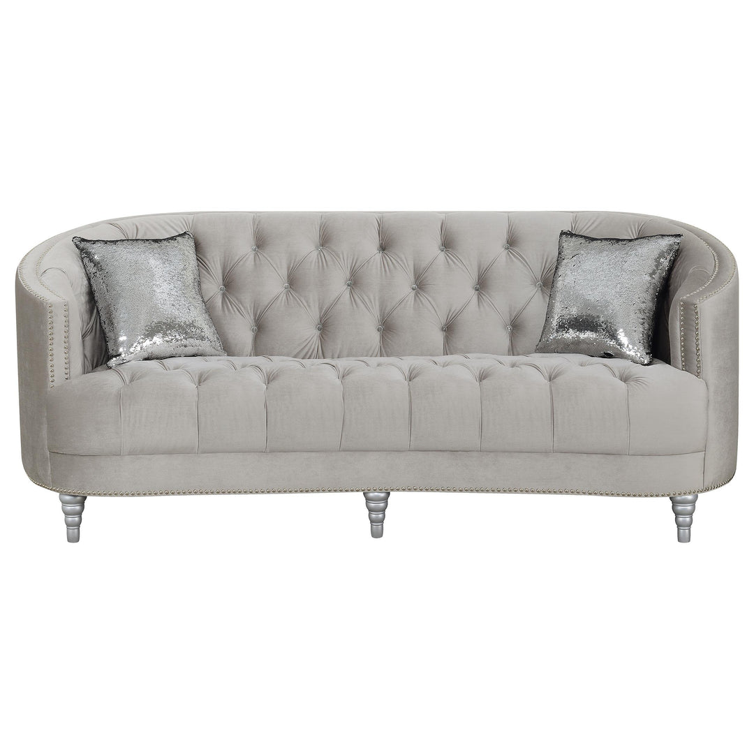 Coaster Furniture 508461 Avonlea Upholstered Sloped Arm Sofa Grey Velvet