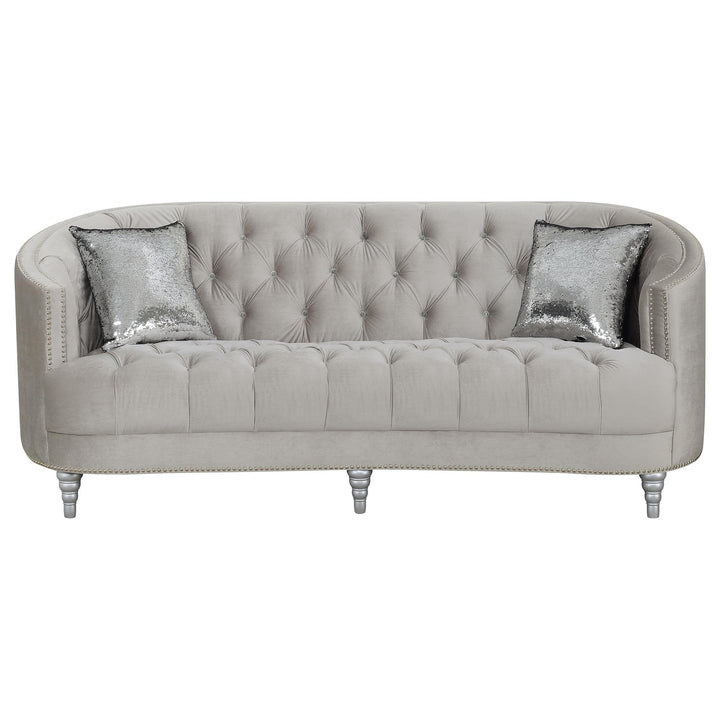 Coaster Furniture 508461 Avonlea Upholstered Sloped Arm Sofa Grey Velvet