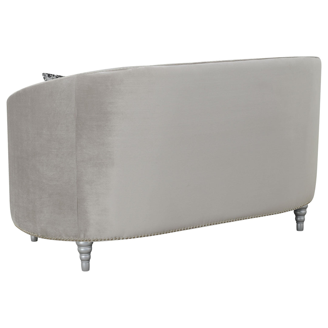 Coaster Furniture 508462 Avonlea Upholstered Sloped Arm Loveseat Grey Velvet