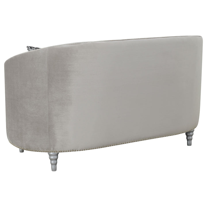 Coaster Furniture 508462 Avonlea Upholstered Sloped Arm Loveseat Grey Velvet