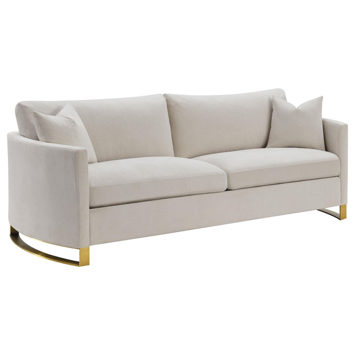 Coaster Furniture 508821 Corliss Upholstered Curved Track Arm Sofa Beige