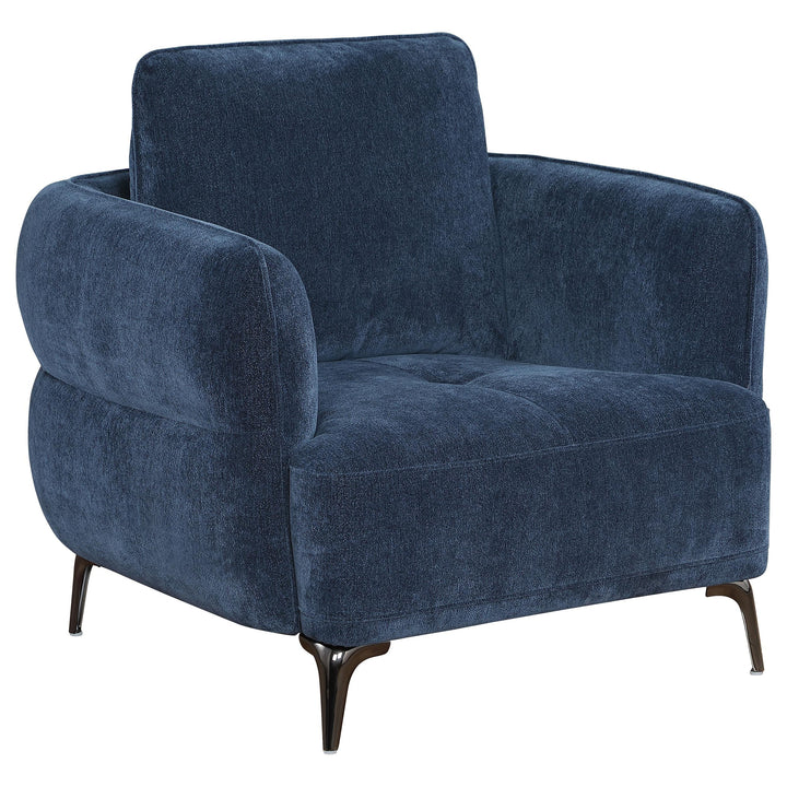 Coaster Furniture 509043 Lively Chenille Upholstered Modern Track Arm Chair Blue