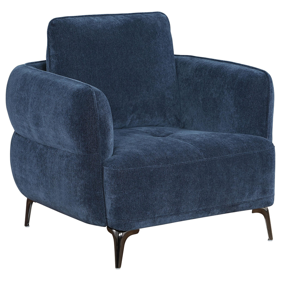 Coaster Furniture 509043 Lively Chenille Upholstered Modern Track Arm Chair Blue