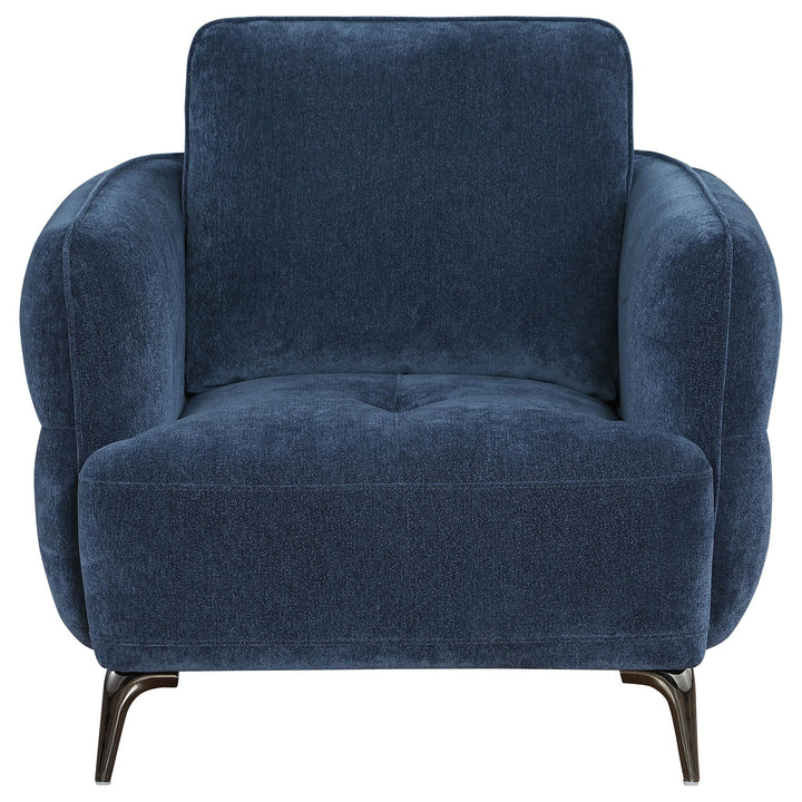 Coaster Furniture 509043 Lively Chenille Upholstered Modern Track Arm Chair Blue
