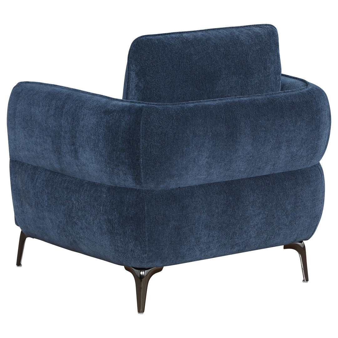 Coaster Furniture 509043 Lively Chenille Upholstered Modern Track Arm Chair Blue