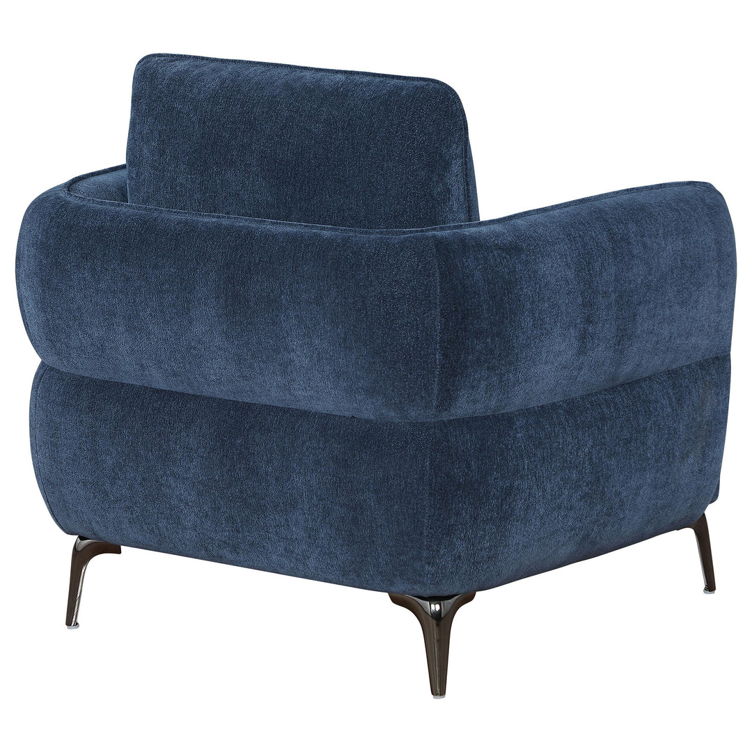 Coaster Furniture 509043 Lively Chenille Upholstered Modern Track Arm Chair Blue