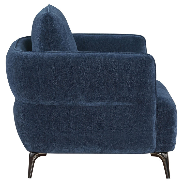 Coaster Furniture 509043 Lively Chenille Upholstered Modern Track Arm Chair Blue