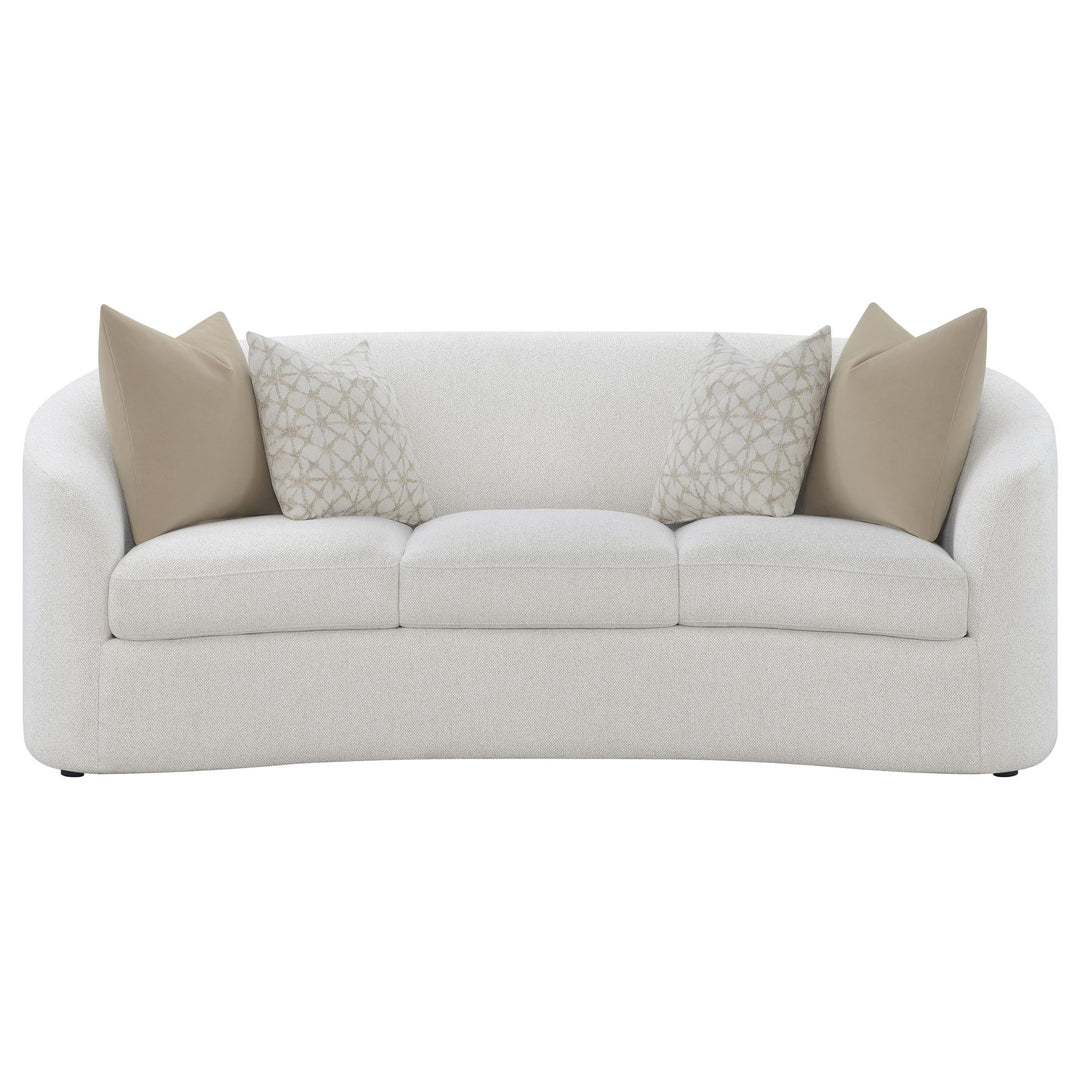 Coaster Furniture 509171 Rainn Boucle Upholstered Sloped Arm Sofa Latte