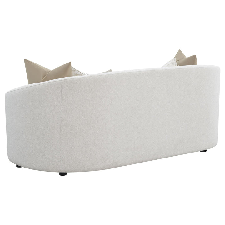 Coaster Furniture 509171 Rainn Boucle Upholstered Sloped Arm Sofa Latte