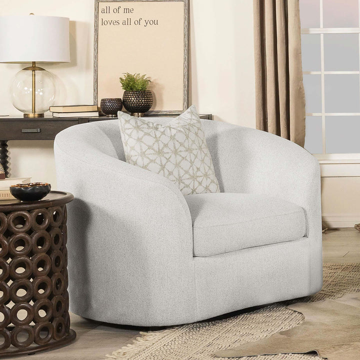 Coaster Furniture 509173 Rainn Boucle Upholstered Sloped Arm Accent Chair Latte
