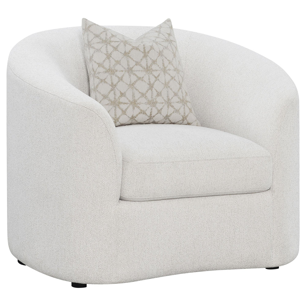Coaster Furniture 509173 Rainn Boucle Upholstered Sloped Arm Accent Chair Latte