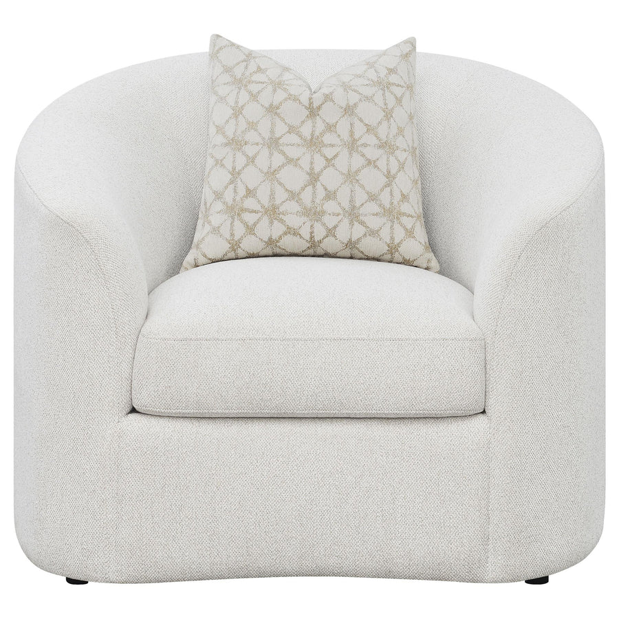 Coaster Furniture 509173 Rainn Boucle Upholstered Sloped Arm Accent Chair Latte