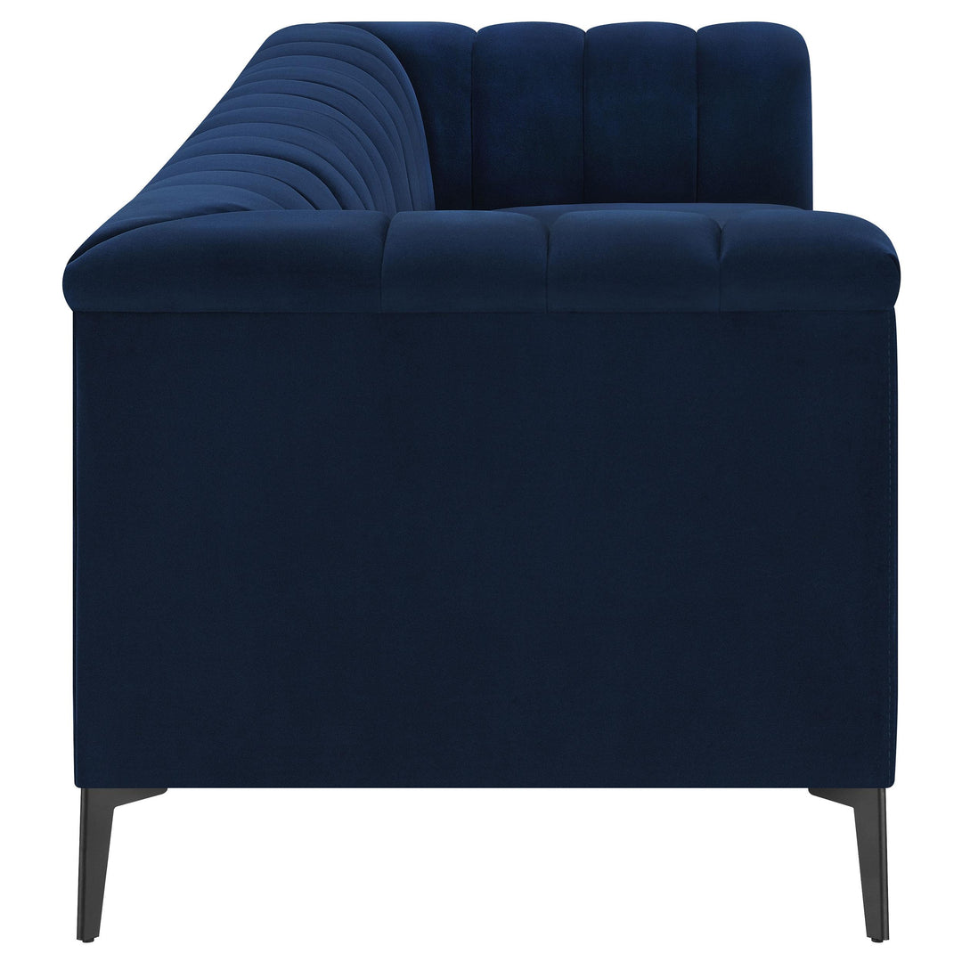 Coaster Furniture 509211 Chalet Upholstered Tuxedo Arm Tufted Sofa Blue