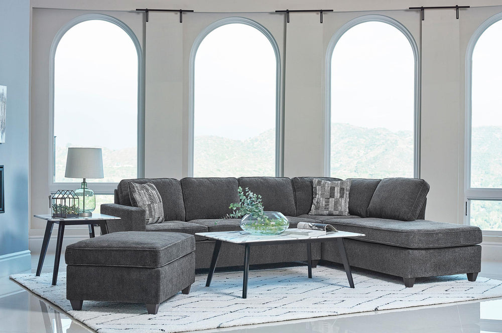 Coaster Furniture 509347 Mccord Upholstered Track Arm Sectional Sofa Dark Grey