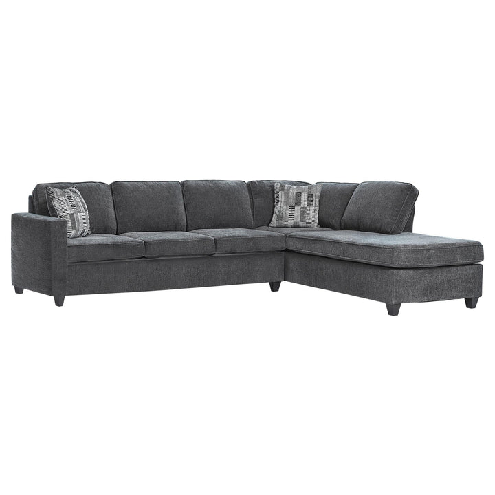 Coaster Furniture 509347 Mccord Upholstered Track Arm Sectional Sofa Dark Grey