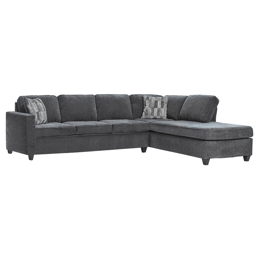 Coaster Furniture 509347 Mccord Upholstered Track Arm Sectional Sofa Dark Grey
