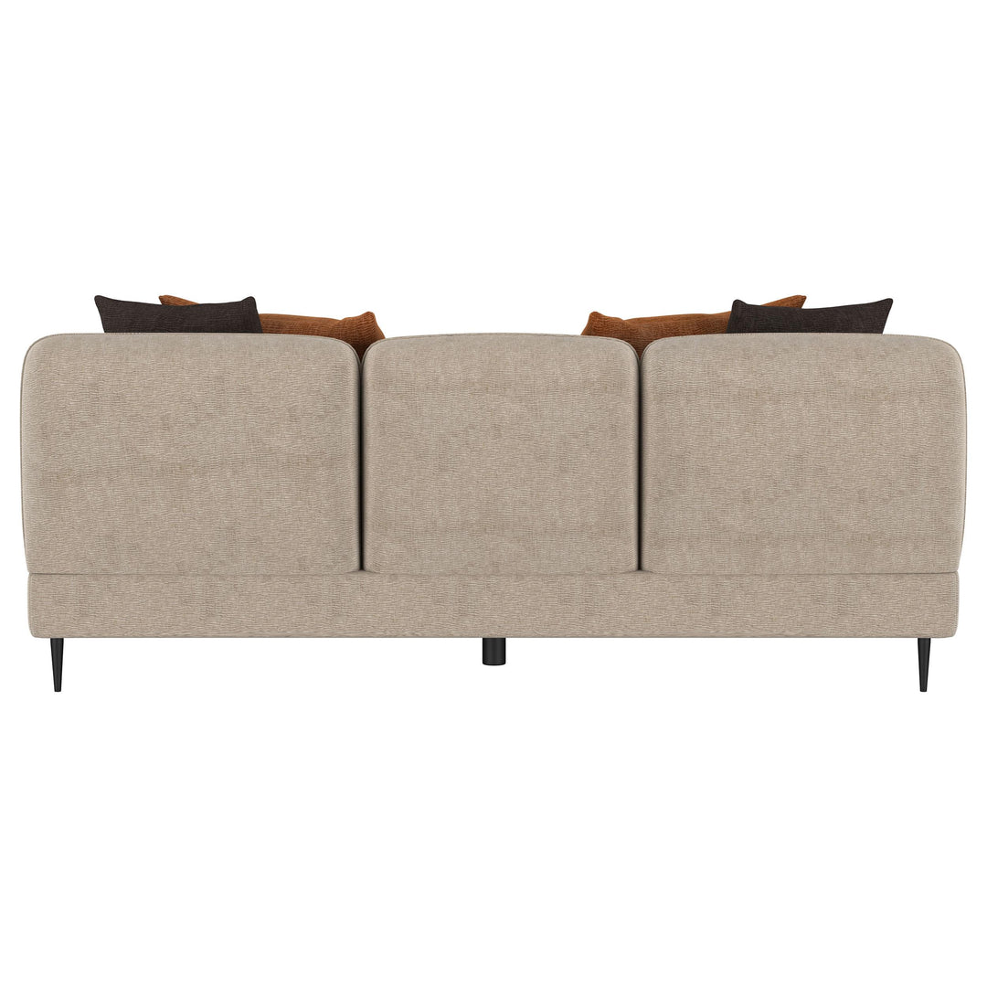 Coaster Furniture 509411 Jade Chenille Upholstered Sculpted Track Arm Sofa Latte