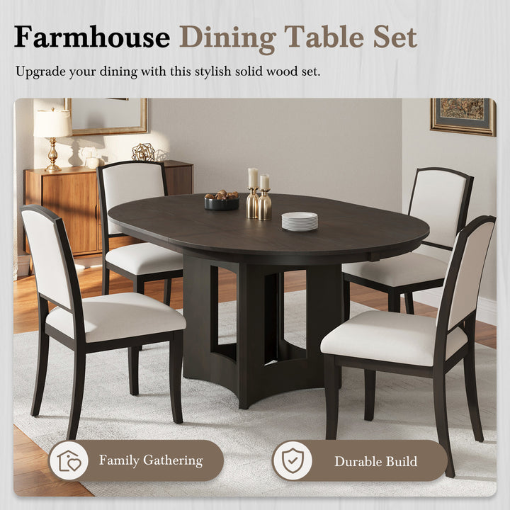 farmhouse-extendable-round-dining-table-set-for-5-with-upholstered-chairs-and-16inch-removable-leaf-espresso-beige