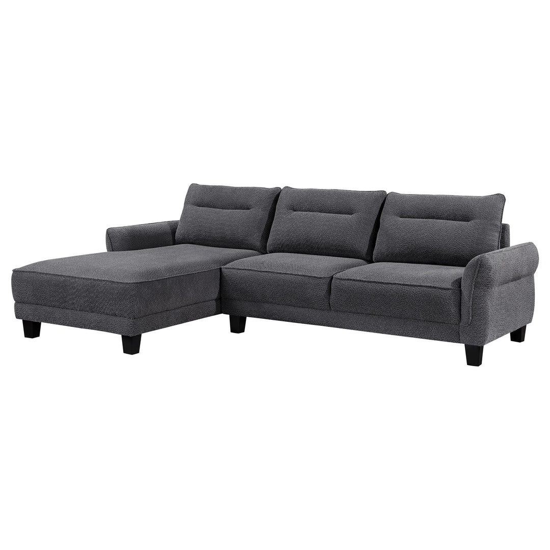 Coaster Furniture 509540 Caspian Upholstered Curved Arm Chaise Sectional Sofa Grey