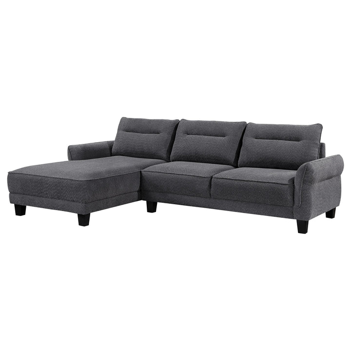 Coaster Furniture 509540 Caspian Upholstered Curved Arm Chaise Sectional Sofa Grey