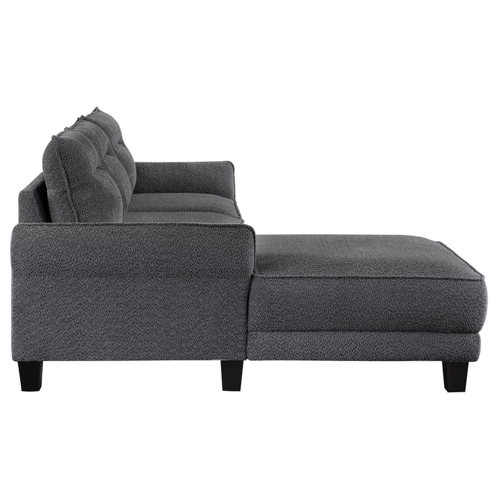 Coaster Furniture 509540 Caspian Upholstered Curved Arm Chaise Sectional Sofa Grey