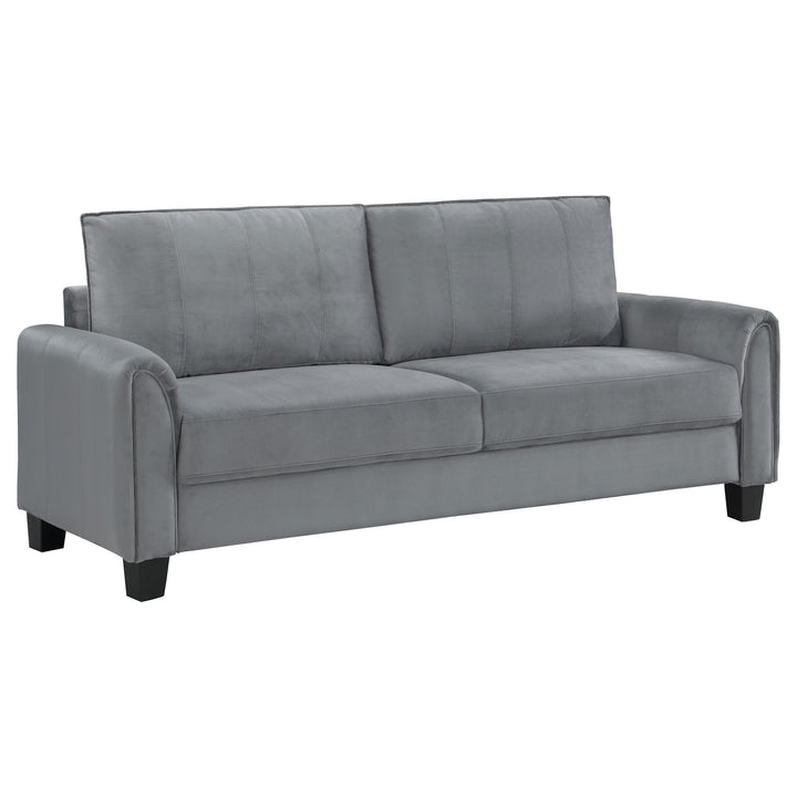 Coaster Furniture 509634 Davis Upholstered Rolled Arm Sofa Grey