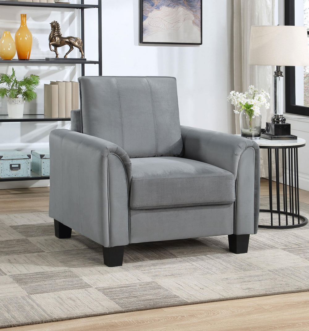 Coaster Furniture 509636 Davis Upholstered Rolled Arm Accent Chair Grey
