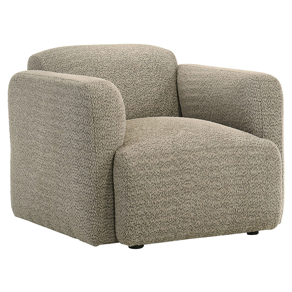 Dorset - Fabric Upholstered Round Track Arm Accent Chair - Brown